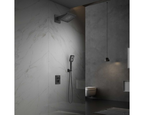 Душевой комплект Vincea Inspire VSFW-3I21MT4MB встраиваемый, термостат, 2 режима, черный