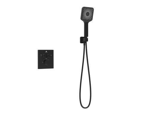 Душевой комплект Vincea Inspire VSFW-3I21MT4MB встраиваемый, термостат, 2 режима, черный