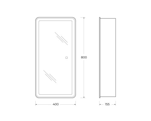 Зеркальный шкаф BelBagno Marino 40 SPC-MAR-400/800-1A-LED-TCH с подсветкой Белый
