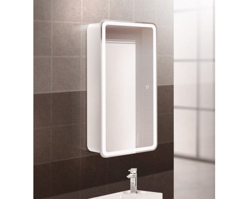 Зеркальный шкаф BelBagno Marino 40 SPC-MAR-400/800-1A-LED-TCH с подсветкой Белый