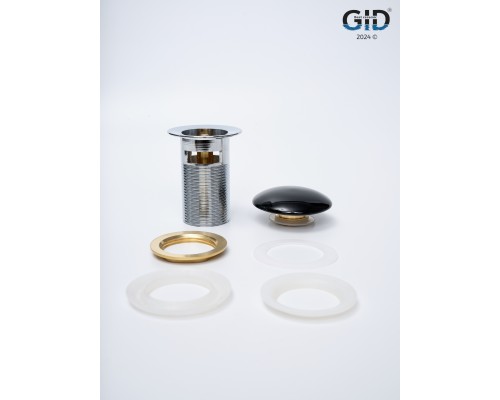 Черный керамический донный клапан Gid BL100-1 72202k с переливом