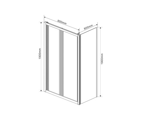 Душевой уголок Vincea Garda 900x800 хром стекло шиншилла