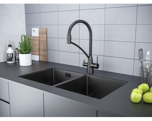 Смеситель для кухни Paulmark Siegen Si213111-GM Вороненая сталь