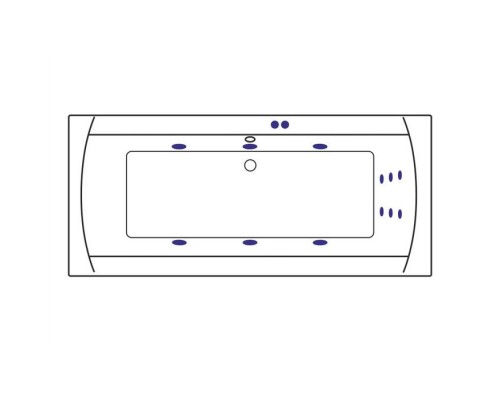 Ванна гидромассажная EXCELLENT Aquaria Lux Slim 180x80 LINE золото