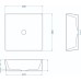 Раковина накладная бетонная Uperwood Square 39х39х12 см, квадратная, черная