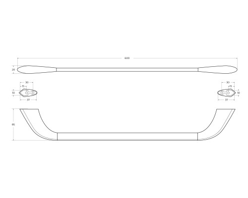 Полотенцедержатель Cezares Liner LINER-TH-60-GM Оружейная сталь