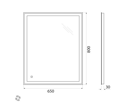 Зеркало BelBagno SPC-GRT-650-800-LED-TCH с подсветкой с сенсорным выключателем