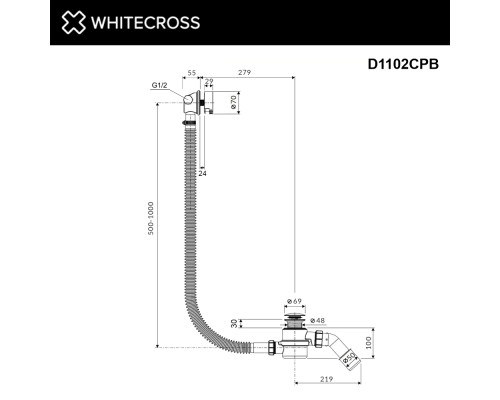 Слив-перелив WHITECROSS FILL (брашированная медь)