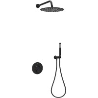 Душевая система Sancos Link SC3005MB с термостатом Черная матовая