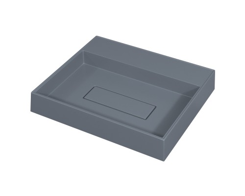 Раковина накладная прямоугольная, Uperwood Tanos Quartz 50 см, серая, "бетон"