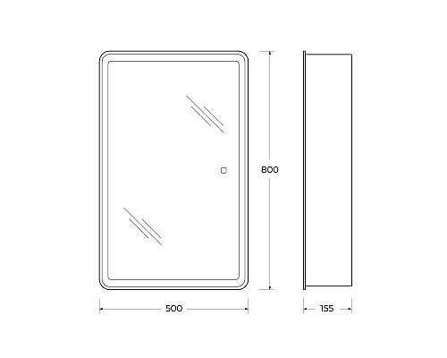 Зеркальный шкаф BelBagno Marino 50 SPC-MAR-500/800-1A-LED-TCH с подсветкой Белый Зеркальный шкаф BelBagno Marino 50 SPC-MAR-500/800-1A-LED-TCH с подсветкой Белый