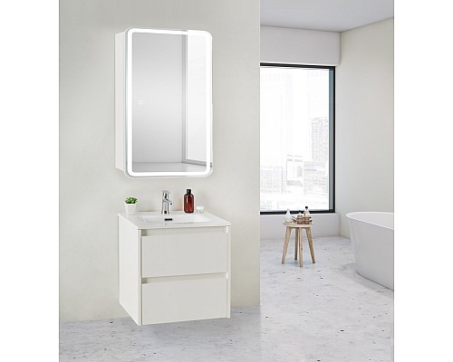 Зеркальный шкаф BelBagno Marino 50 SPC-MAR-500/800-1A-LED-TCH с подсветкой Белый Зеркальный шкаф BelBagno Marino 50 SPC-MAR-500/800-1A-LED-TCH с подсветкой Белый