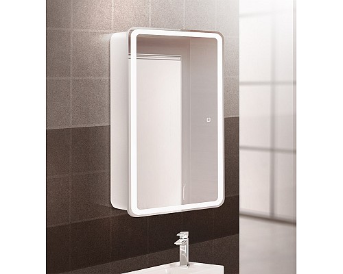 Зеркальный шкаф BelBagno Marino 50 SPC-MAR-500/800-1A-LED-TCH с подсветкой Белый Зеркальный шкаф BelBagno Marino 50 SPC-MAR-500/800-1A-LED-TCH с подсветкой Белый