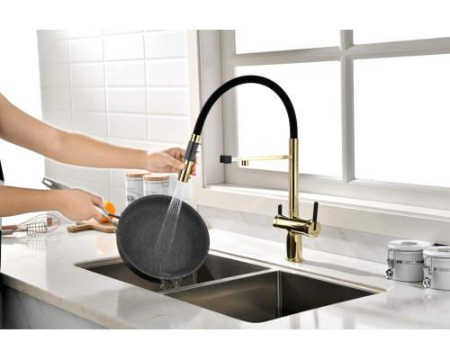 Смеситель для кухни Gravity Gr213188-G золото Starke-Paulmark