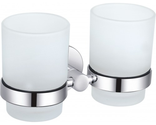 Два стакана для зубных щеток с держателем Wonzon&Woghand, Хром