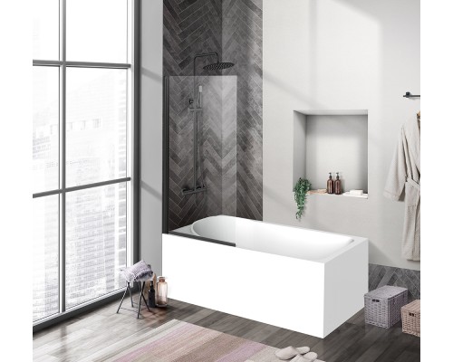 Шторка на ванну BelBagno Uno 90 UNO-V-1-90/150-C-NERO Черный матовый