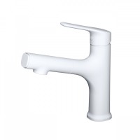 Смеситель для раковины с выдвижным изливом Wonzon&Woghand, Белый матовый