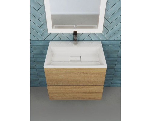 Тумба под раковину 60 см, Uperwood Barsa, белая/дуб сонома