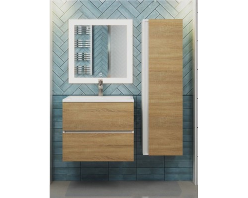 Тумба под раковину 60 см, Uperwood Barsa, белая/дуб сонома