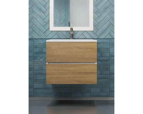 Тумба под раковину 60 см, Uperwood Barsa, белая/дуб сонома