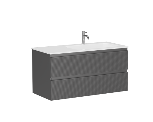 Тумба подвесная SANCOS Folk правая 995х445х500, c двумя ящиками, Grey soft FL100RGS