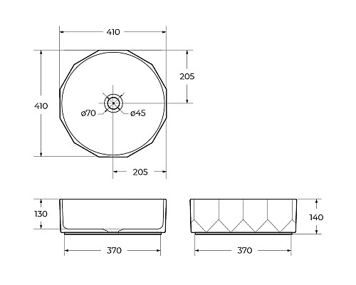 Раковина накладная BelBagno BB1409H301 Раковина накладная BelBagno BB1409H301