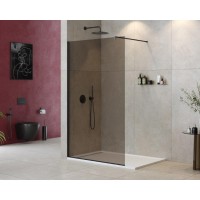 Душевая перегородка Cezares Liberta 120 LIBERTA-L-1-120-120-BR-NERO профиль Черный матовый стекло бронзовое