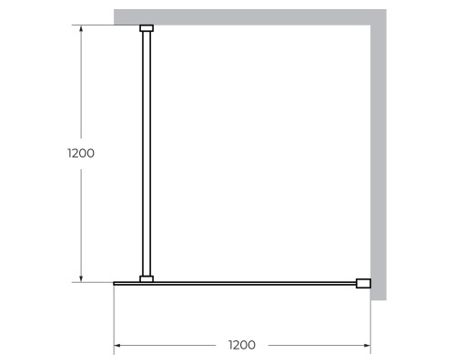 Душевая перегородка Cezares Liberta 120 LIBERTA-L-1-120-120-BR-NERO профиль Черный матовый стекло бронзовое