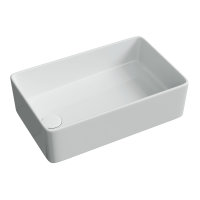 Раковина накладная Ceramicanova Элемент (Element) со смещенным сливом, 485x304x135 белый