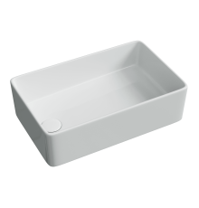 Раковина накладная Ceramicanova Элемент (Element) со смещенным сливом, 485x304x135 белый