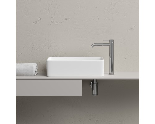 Раковина накладная Ceramicanova Элемент (Element) со смещенным сливом, 485x304x135 белый