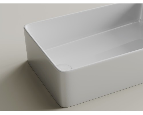 Раковина накладная Ceramicanova Элемент (Element) со смещенным сливом, 485x304x135 белый