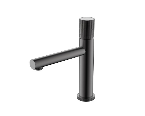 Смеситель для раковины Vincea Groove VBF-4G1GM вороненая сталь