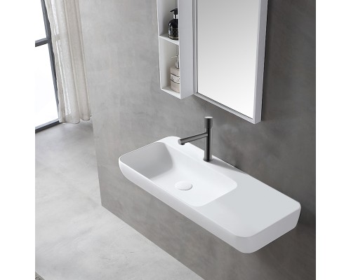 Смеситель для раковины Vincea Groove VBF-4G1GM вороненая сталь