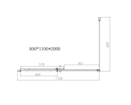 Душевой уголок Vincea Dice VSR-4D8011CLB 1100x800 черный стекло прозрачное