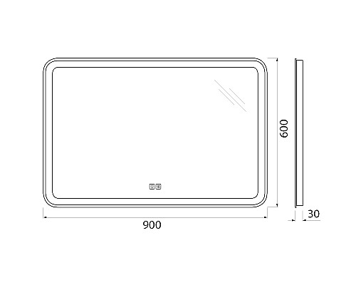 Зеркало BelBagno Marino 90 SPC-MAR-900-600-LED-TCH-WARM с подсветкой с подогревом С сенсорным выключателем Зеркало BelBagno Marino 90 SPC-MAR-900-600-LED-TCH-WARM с подсветкой с подогревом С сенсорным выключателем