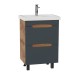 Тумба под раковину Onika Айленд 60 напольная, графит/дуб крафт золотой