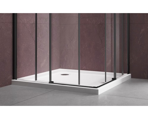 Душевой уголок Vincea Dice VSS-4D900CLB 900x900 черный стекло прозрачное