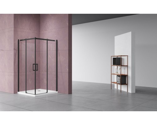 Душевой уголок Vincea Dice VSS-4D900CLB 900x900 черный стекло прозрачное