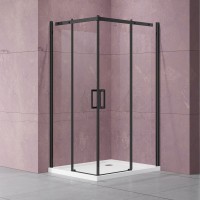 Душевой уголок Vincea Dice VSS-4D900CLB 900x900 черный стекло прозрачное
