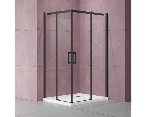 Душевой уголок Vincea Dice VSS-4D900CLB 900x900 черный стекло прозрачное