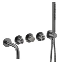 Смеситель термостатический для ванны встраиваемый Benesque Lumiere 11011503 черный брашированный