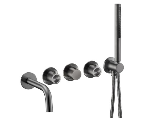 Смеситель термостатический для ванны встраиваемый Benesque Lumiere 11011503 черный брашированный