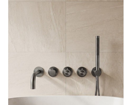 Смеситель термостатический для ванны встраиваемый Benesque Lumiere 11011503 черный брашированный