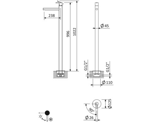 Смеситель для раковины Cezares Leaf LEAF-TVP-L-01-W0 Хром