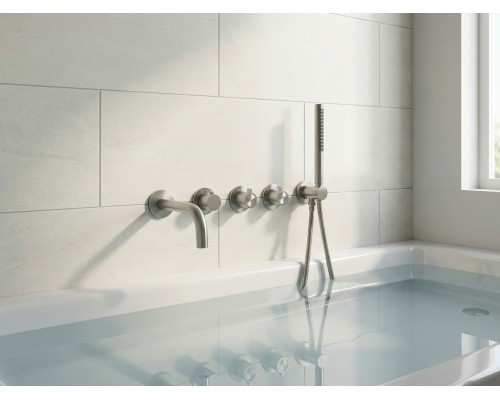 Смеситель термостатический для ванны встраиваемый Benesque Lumiere 11011502 никель брашированный