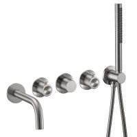 Смеситель термостатический для ванны встраиваемый Benesque Lumiere 11011502 никель брашированный