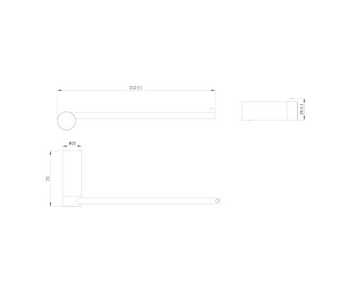 Держатель для полотенец Raiber premium RPG-80004 Graceful, матовое золото