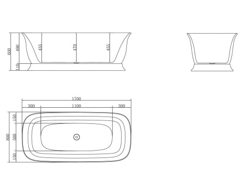 Акриловая ванна BelBagno BB400-1700-800 170х80