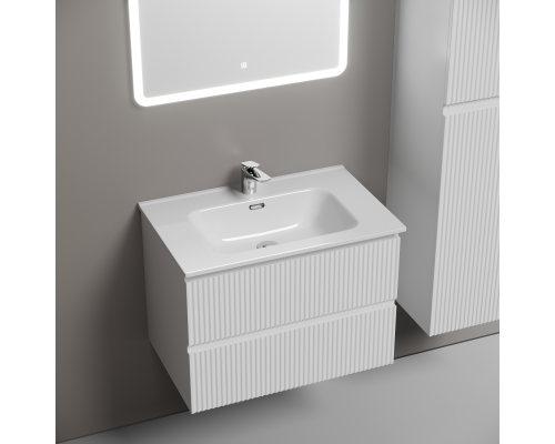 Тумба под раковину подвесная Sancos Snob R 69х44х50, с доводчиками, Bianco, SNR70W